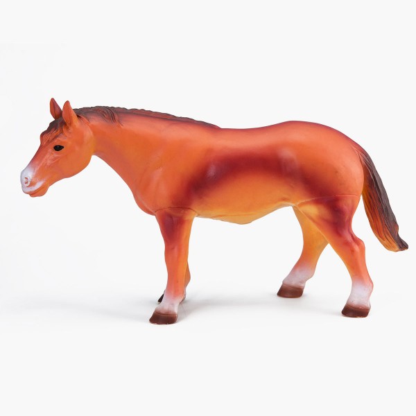 Figurine souple cheval orange à la crinière marron - LGRI-FC83111-5
