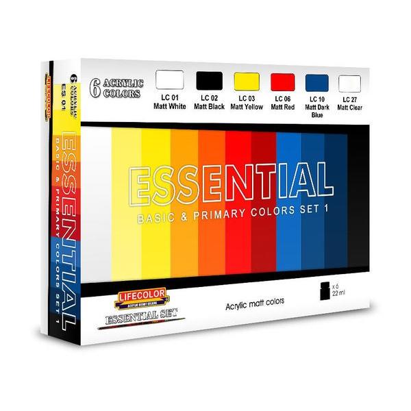 Essential Basic & Primary Colors Set 1 - Lifecolor - ES01