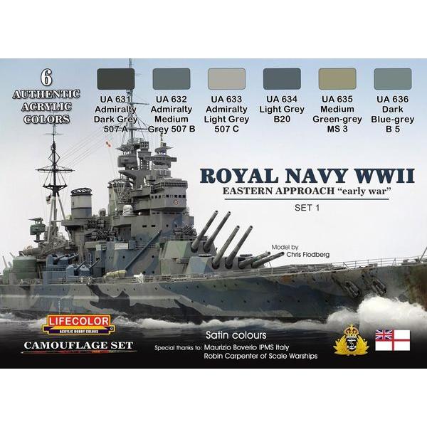 Royal Navy WWII Eastern Approach early war Set 1 Camouflage Set- Lifecolor - CS33
