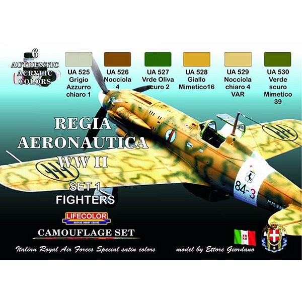 Kit de peintures - Set 1 Regia aeronautica WWII - Lifecolor-CS19