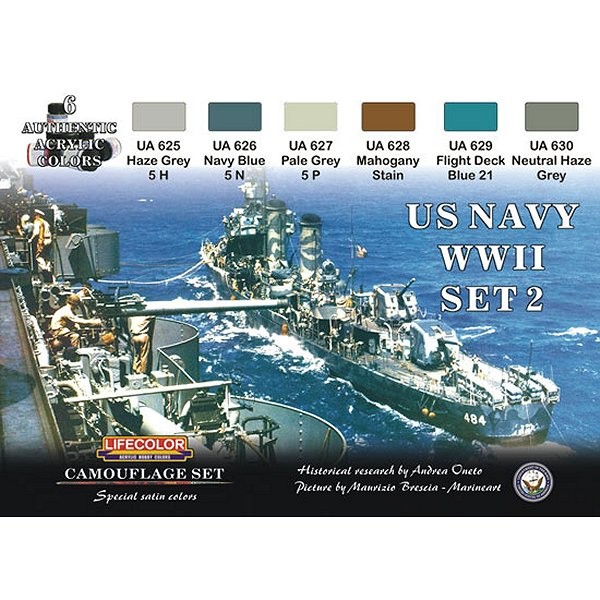 Kit de peintures - Set 2 Bateaux US WWII - Lifecolor-CS25