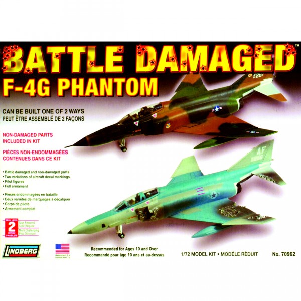 Maquette avion : F-4G Phantom endommagé au combat - Lindberg-70962