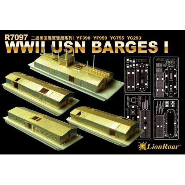 WWII USN BargesI YF390 YF959 YC755 YC293 - 1:700e - Lion Roar-GreatwallHobby - R7097