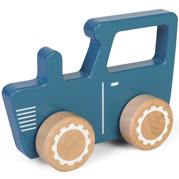 Véhicule en bois : Tracteur bleu menthe - LittleDutch-4362