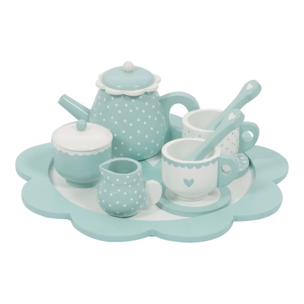 Service à thé en bois : Menthe et blanc - LittleDutch-4366