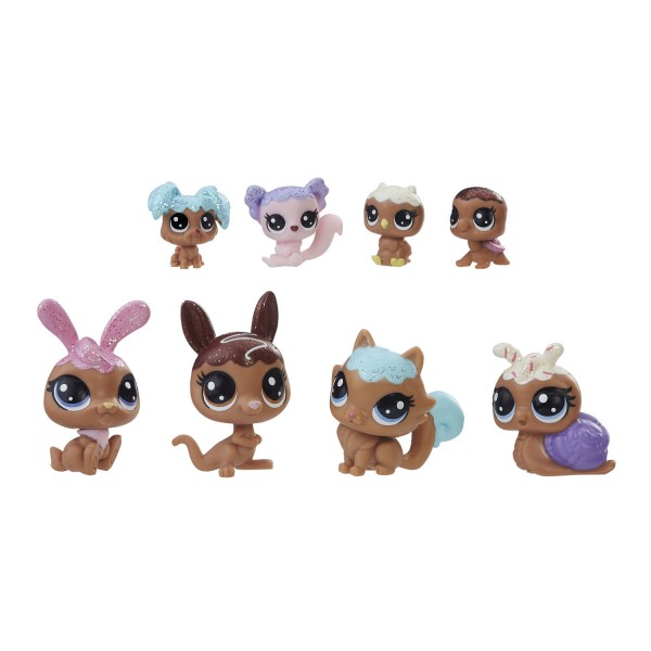 Figurines Littlest Petshop : Bilster 8 figurines : Collection tendance chocolat - Hasbro-E0397-E1066
