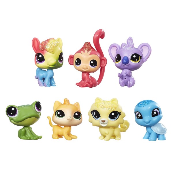 Tube de 7 figurines Littlest PetShop : Arc-en-ciel - Hasbro-C0795-C0806
