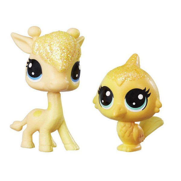 Figurines Petshop Rainbow Meilleurs amis : La girafe et l'oiseau - Hasbro-C0794-C0800