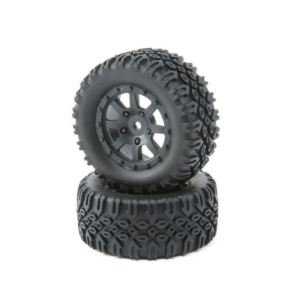 FF/RR Tire, Mounted (2): Mini 8IGHT-DB - LOS41007