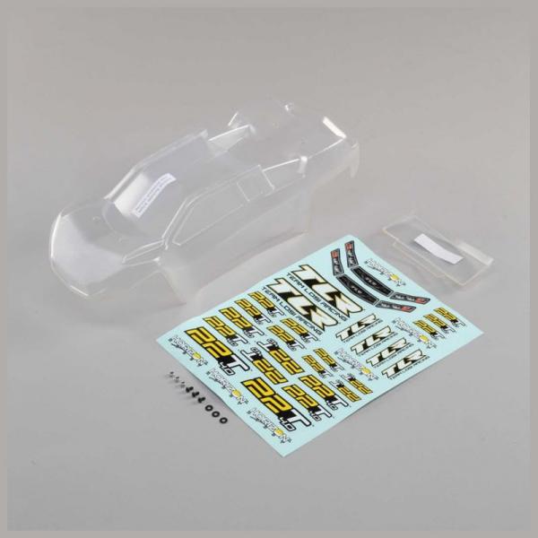 Body Set, Clear, w/Stickers: 22T 4.0 - TLR230011