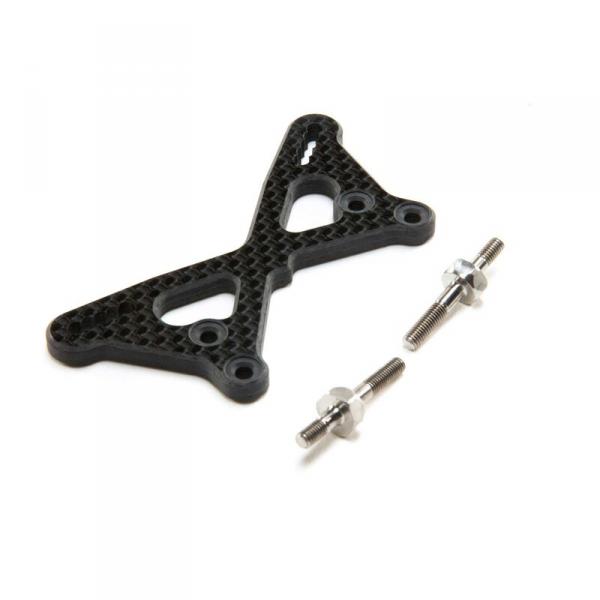 Carbon Front Tower +2mm w/Ti Standoffs: 22 5.0 TLR - Team Losi Racing - TLR334061
