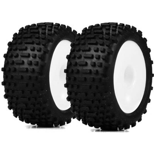Set pneus et jantes blanches Micro Truggy - LOSB1569