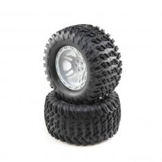 Tires, Mounted Grey (2) - TENACITY Monster Truck - Losi