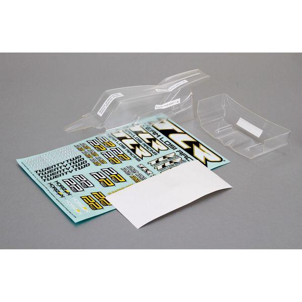 Cab FWD Body & Wing Set, Clear w/Stickers 22 2.0 - TLR330000