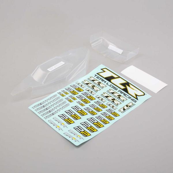 Light Weight Body & Wing Clear, w/Stickers: 22 4.0 - TLR230010
