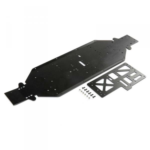 Chassis w/Brace 4mm Black: DBXL-E 2.0 - LOS251090