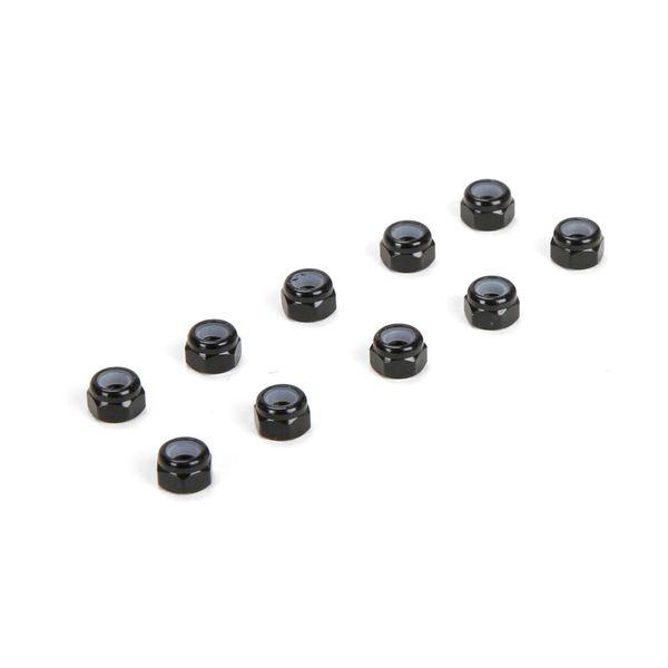 M3 Aluminum Lock Nuts, Black (10) - TLR336004