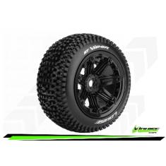 Louise RC - ST-VIPER - 1-8 Stadium Truck Tire Set - Monter - Sport - Jantes type Bead 3.8 Noir - Hex