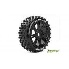 Louise RC - B-ROCK - Pneus 1-8e Buggy - Soft - Jantes à batons Noirs - Hex 17mm - 1 Paire