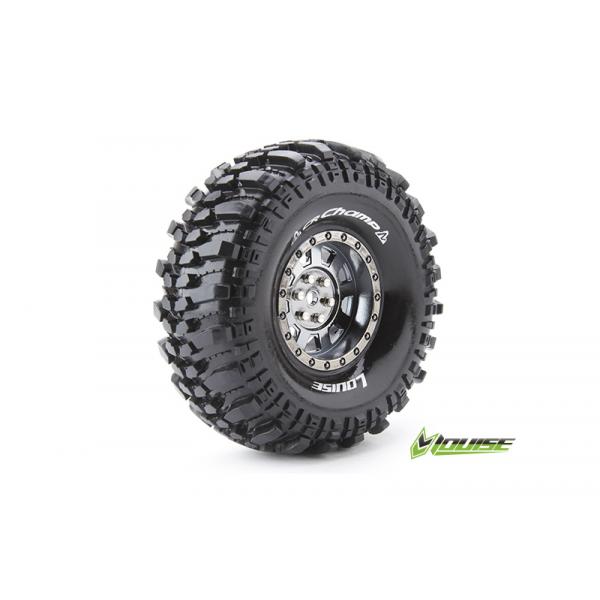 Louise RC - CR-CHAMP - Pneus 1-10e Crawler - Super Soft - Jantes 1.9" Chromées Noires - Hex 12mm - 1 - LR-T3231VBC