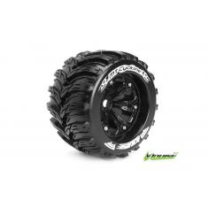 Louise RC - MT-CYCLONE - Pneus 1-8e Monster Truck - Medium - Jantes 3.8" Noirs - 1/2"-Offset - EP E-