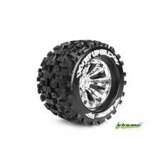 Louise RC - MT-UPHILL - Pneus 1-8e Monster Truck - Medium - Jantes 3.8" Chromées - 1/2"-Offset - EP 