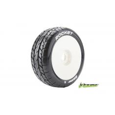 Louise RC - B-ROCKET - Pneus 1-8e Buggy - Soft - Jantes Blanches - Hex 17mm - 1 Paire