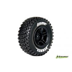 Louise RC - SC-HUMMER - Pneus 1-10e Short Course - Soft - Jantes Noirs - LOSI TEN-SCTE 4X4 - Avant -