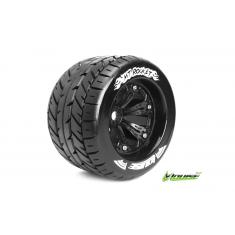 Louise RC - MT-ROCKET - Pneus 1-8e Monster Truck - Medium - Jantes 3.8" Noirs - 1/2"-Offset - EP E-R