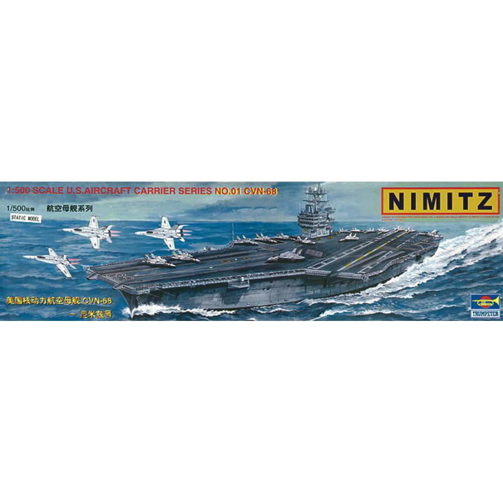 Maquette bateau : Porte-avions américain à propulsion nucléaire CVN-68 Nimitz
