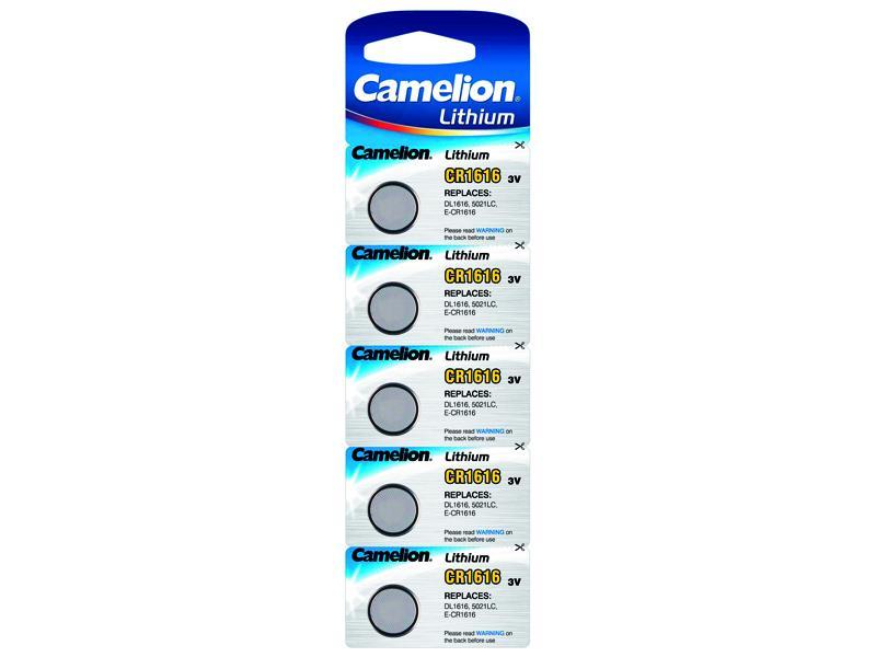 Pack de 5 piles Camelion Lithium CR1616 3V