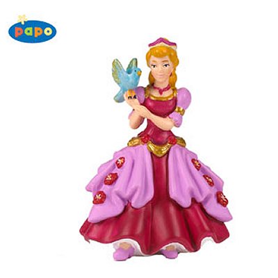 Figurine Princesse rose à l'oiseau