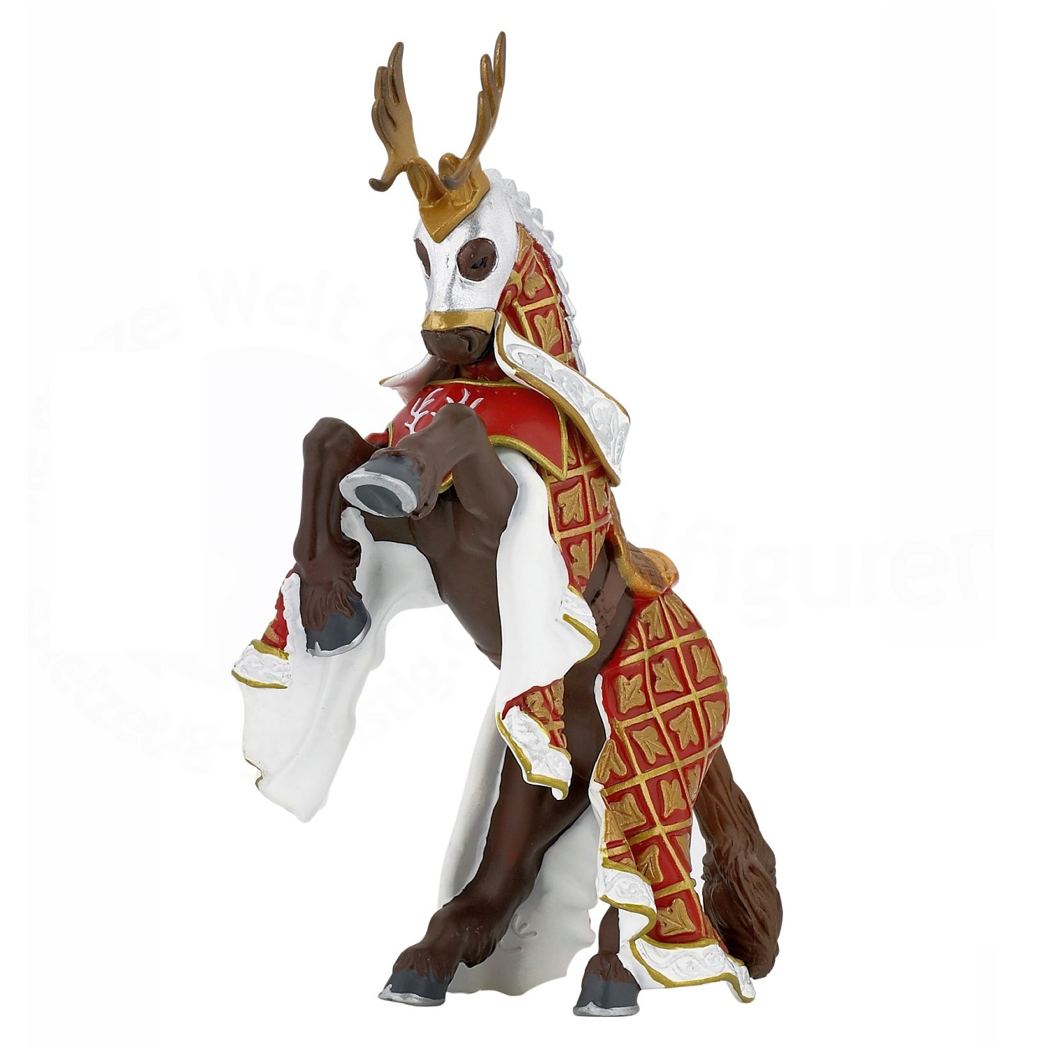 figurine cheval du maã®tre des armes cimier cerf rouge