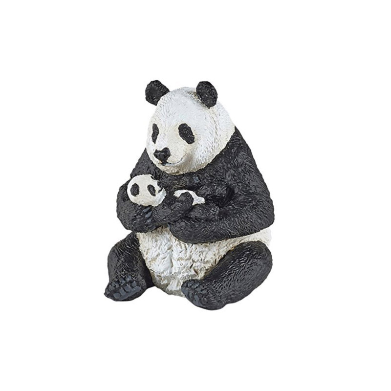 Figurine : Panda assis et son bébé