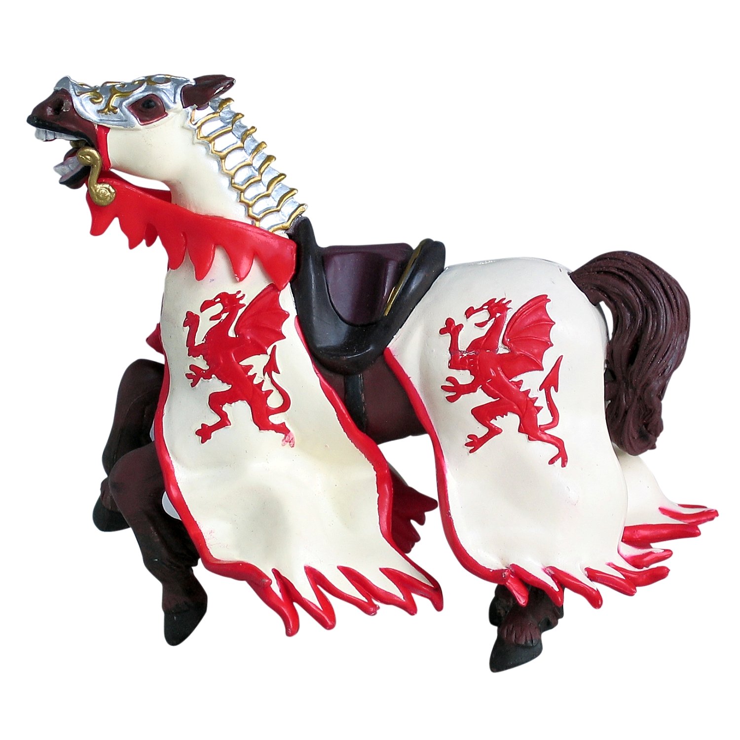 Figurine cheval du roi au dragon rouge