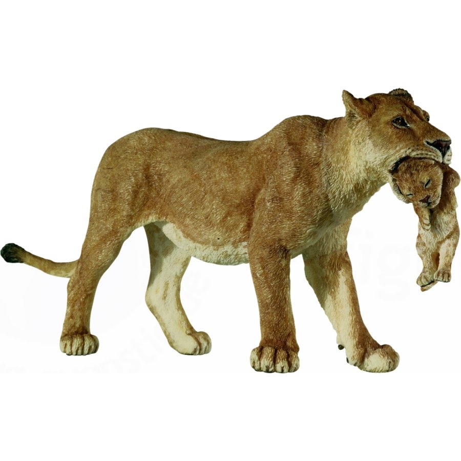 figurine lion : femelle et bã©bã©