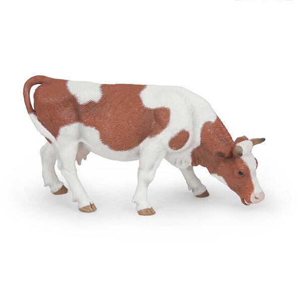 Figurine vache Simmental broutant