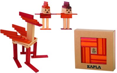 Coffret Kapla 40 Planchettes Rouges - Jeu De Construction En Bois - à Partir De 3 Ans - Boîte En Bois