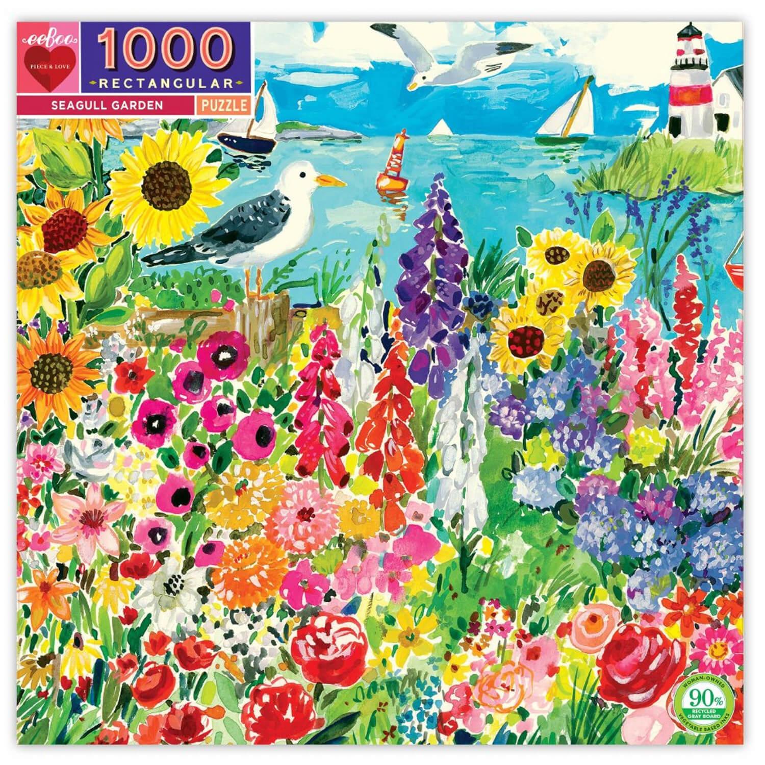 Puzzle carré 1000 pièces : Jardin de mouettes