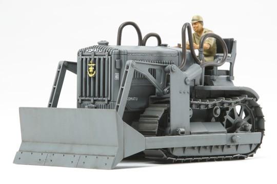 Maquette Bulldozer Komatsu G40 avec figurine