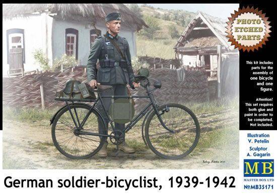 german soldier-bicyclist, 1939-1942 - 1:35e - master box ltd.