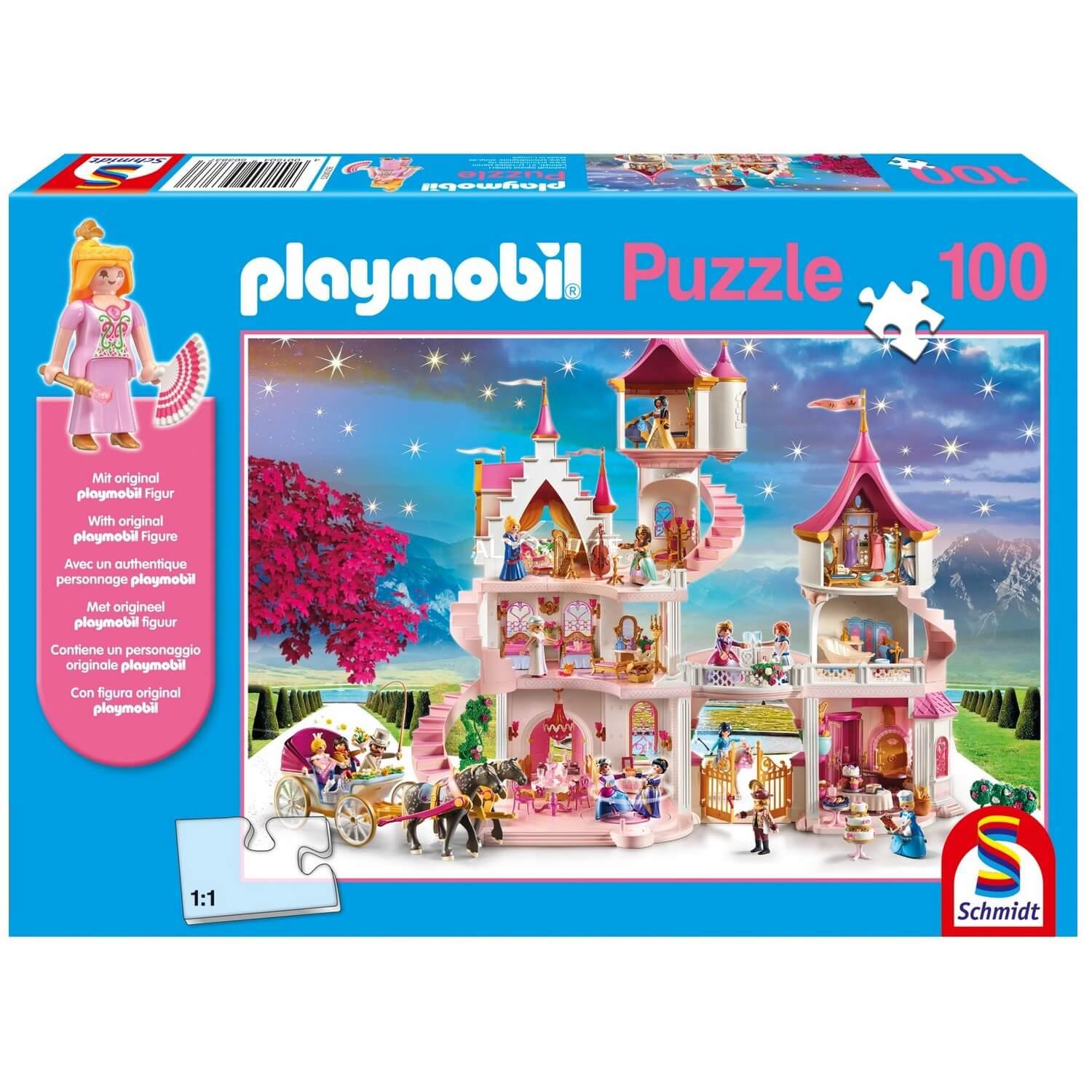 PUZZLE 100 PIECES PLAYMOBIL : CHATEAU DE PRINCESSE - Schmidt - Rue des  Puzzles