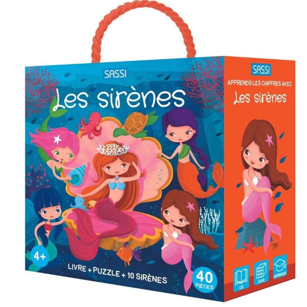Coffret livre, puzzle 40 pièces et sirènes : Les sirènes - Sassi - Rue des  Puzzles