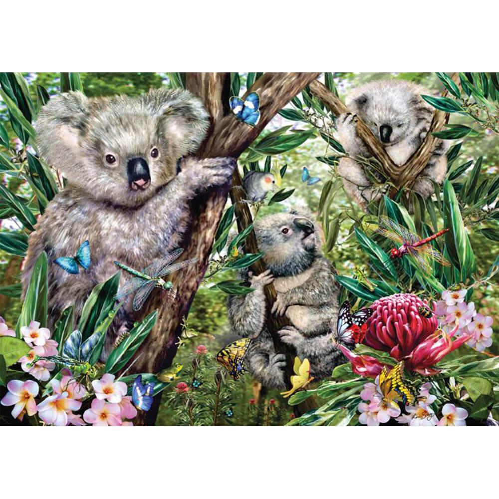 puzzle 500 piã¨ces : une adorable famille de koalas
