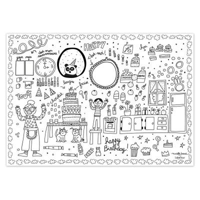 Carnet De 24 Sets De Table A Colorier Anniversaire Jeux Et Jouets Label Tour Avenue Des Jeux