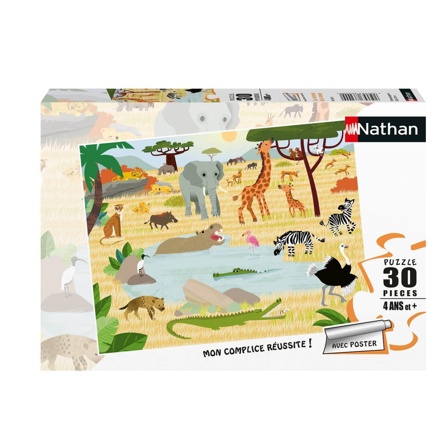 Puzzle 250 pieces - carte du monde - nathan - puzzle enfant +