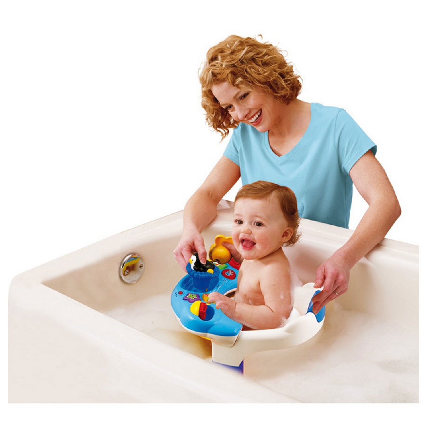 Smoby Toys Little Smoby Siège de bain pour bébé à partir de 6 mois - Siège  de bain avec table de jeu avec jouets de baignoire - Aide pour bébé et  tout-petits