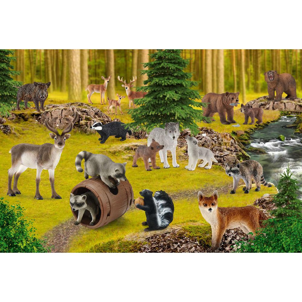 puzzle 150 piã¨ces avec 1 figurine schleich : wild life : avec les ratons laveurs