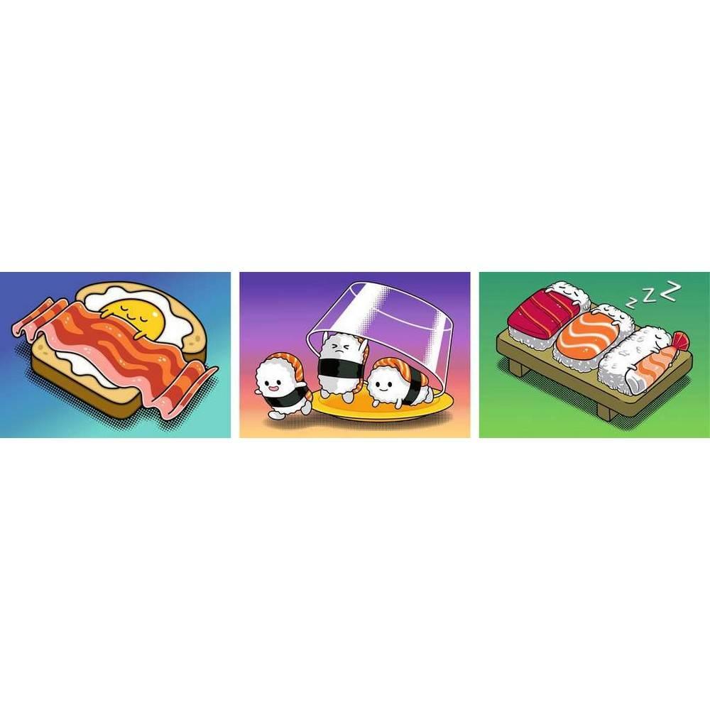 Ravensburger 3x100 pieces Mini puzzles + chevalet Repas kawaii