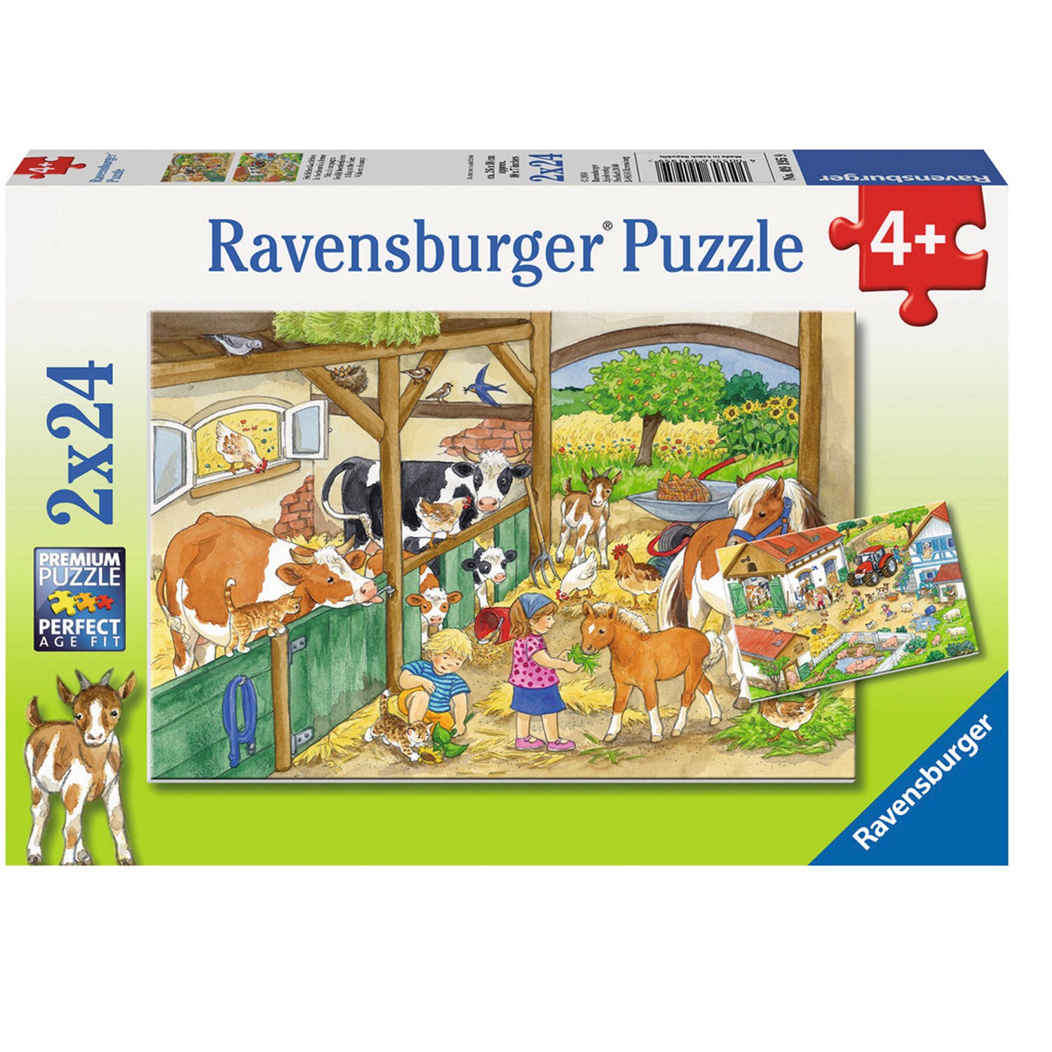 Puzzle 2 x 24 pièces : Une journée à la ferme